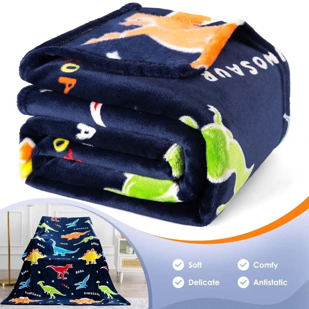 Glow in The Dark dinosaur Blanket throw 50x60